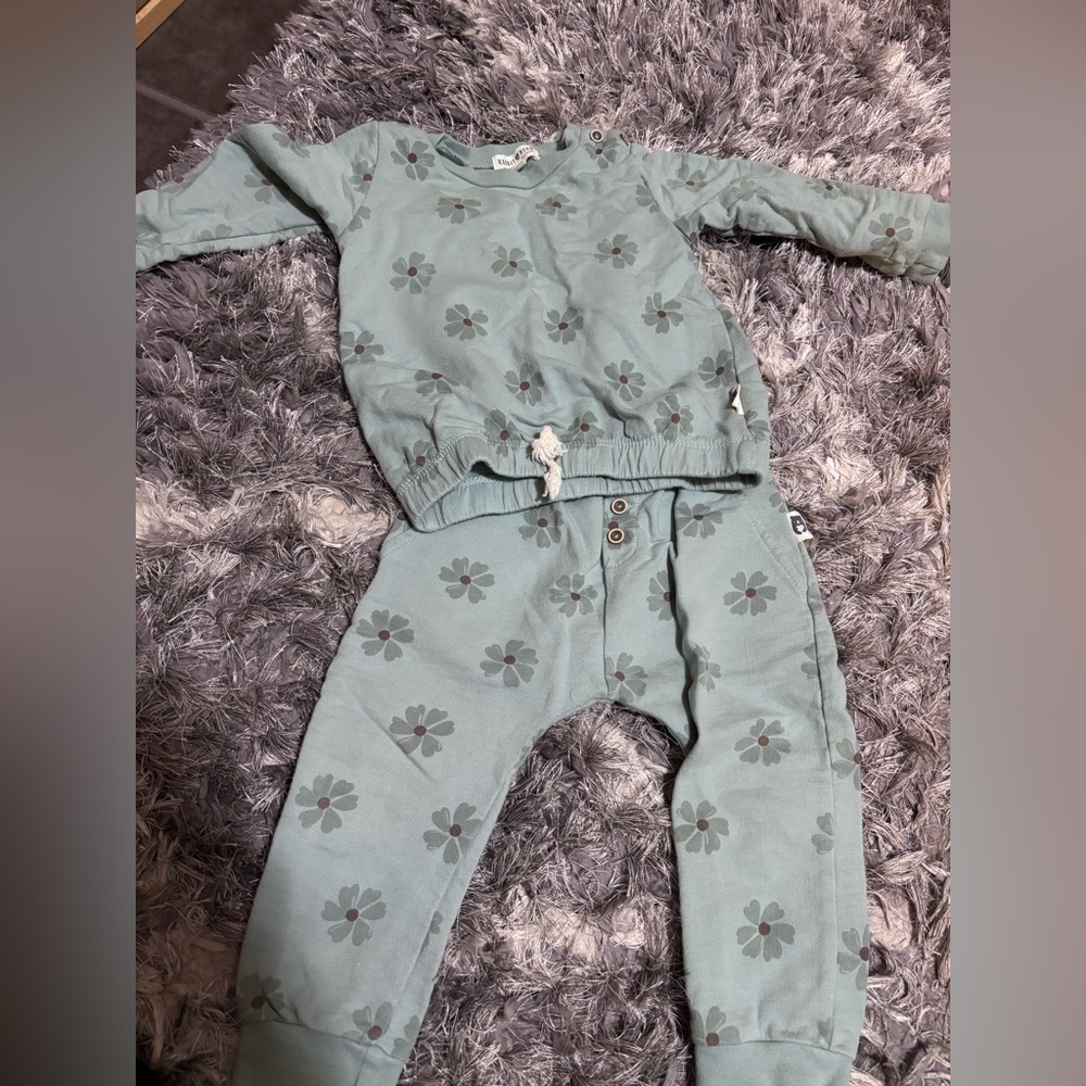 Rabbit + Bear organic cotton Floral Print Baby Outfit 24 months